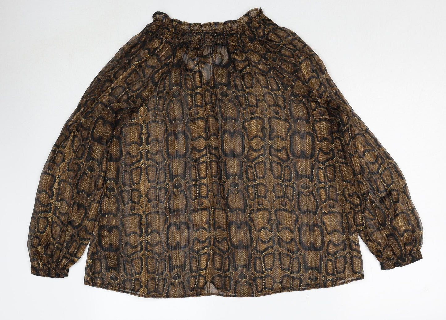 Womens UK Size 8 Marks and Spencer Brown Basic Blouse