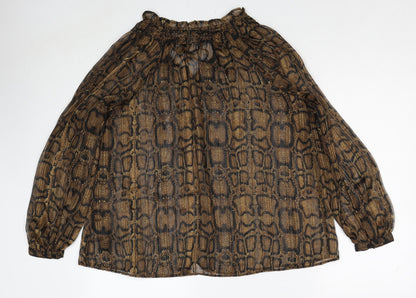 Womens UK Size 8 Marks and Spencer Brown Basic Blouse