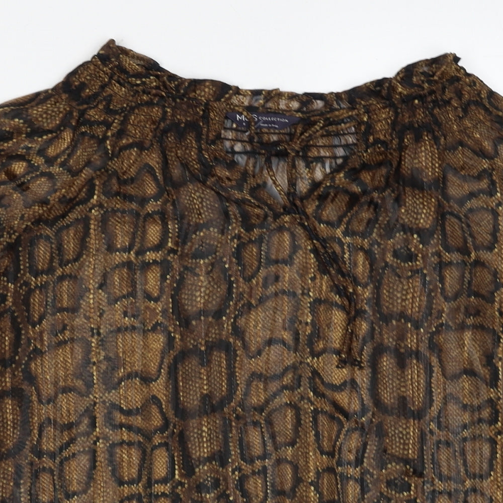 Womens UK Size 8 Marks and Spencer Brown Basic Blouse