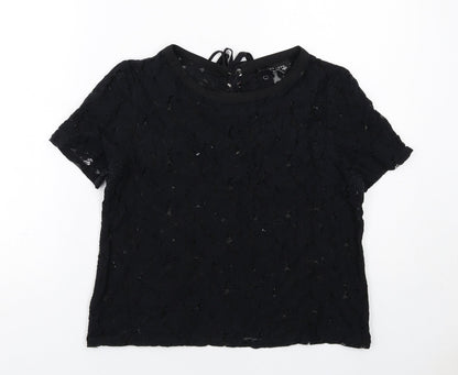 Womens UK Size 12 New Look Black Basic T-Shirt