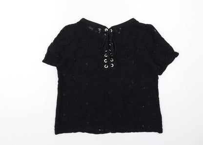 Womens UK Size 12 New Look Black Basic T-Shirt