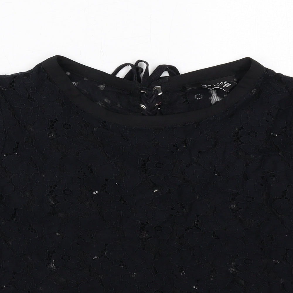 Womens UK Size 12 New Look Black Basic T-Shirt