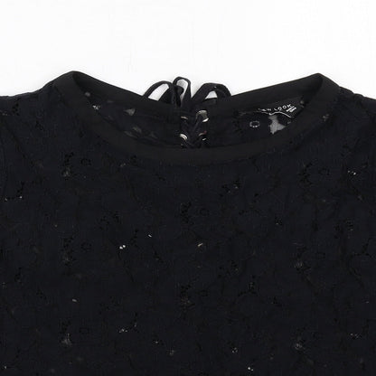 Womens UK Size 12 New Look Black Basic T-Shirt