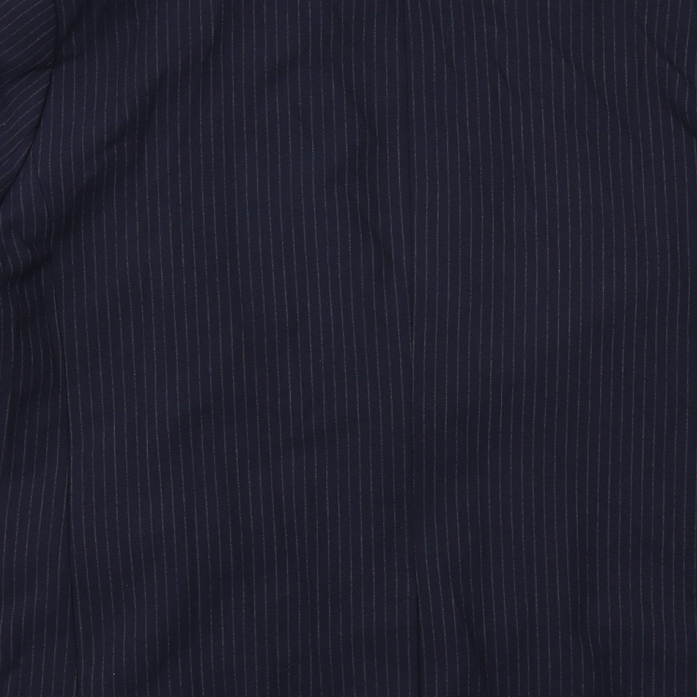 Marks and Spencer Womens Blue Pinstripe Polyester Jacket Suit Jacket Size 20