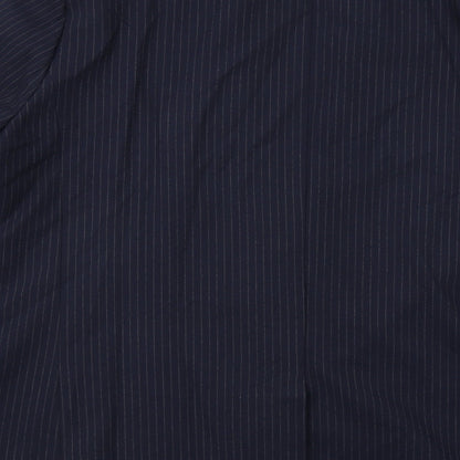 Marks and Spencer Womens Blue Pinstripe Polyester Jacket Suit Jacket Size 20
