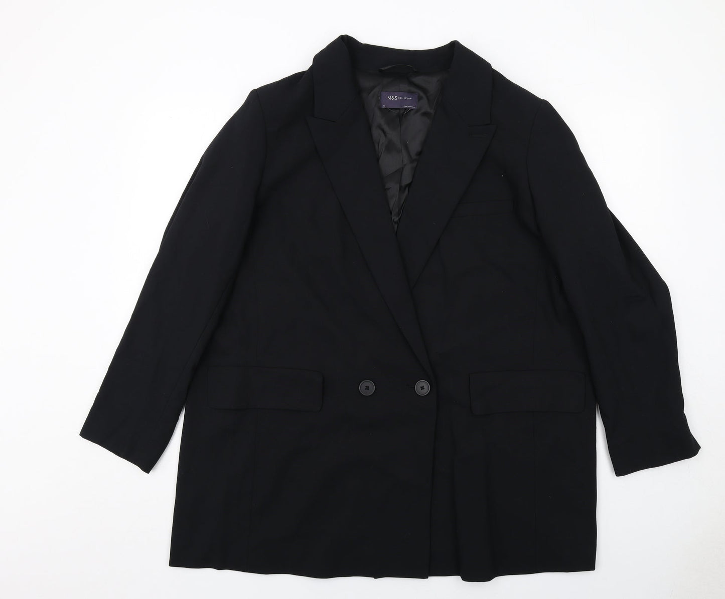 Marks and Spencer Womens Black Polyester Jacket Suit Jacket Size 20