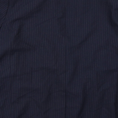 Marks and Spencer Womens Blue Pinstripe Polyester Jacket Suit Jacket Size 20