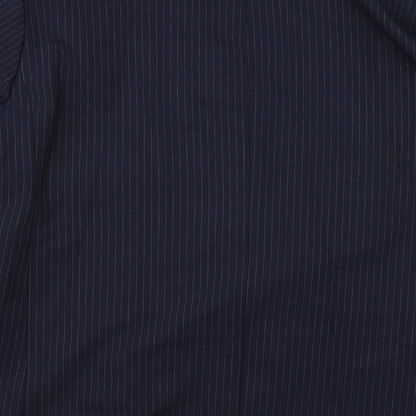 Marks and Spencer Womens Blue Pinstripe Polyester Jacket Suit Jacket Size 20