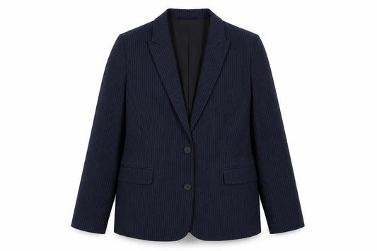 Marks and Spencer Womens Blue Pinstripe Polyester Jacket Suit Jacket Size 18