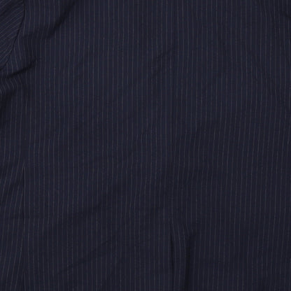 Marks and Spencer Womens Blue Pinstripe Polyester Jacket Suit Jacket Size 18