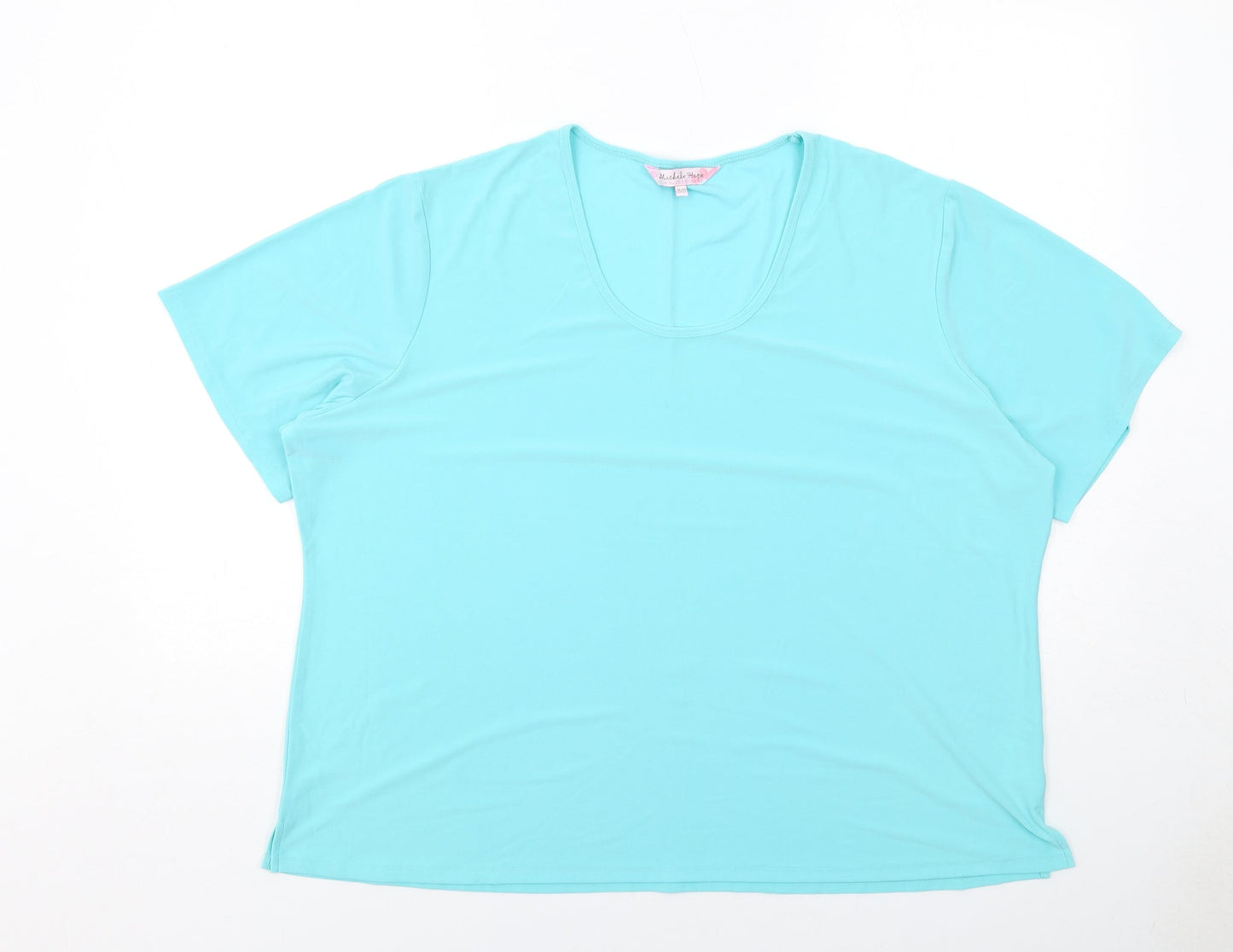 Womens UK Size 26 Michele Hope Blue Basic T-Shirt