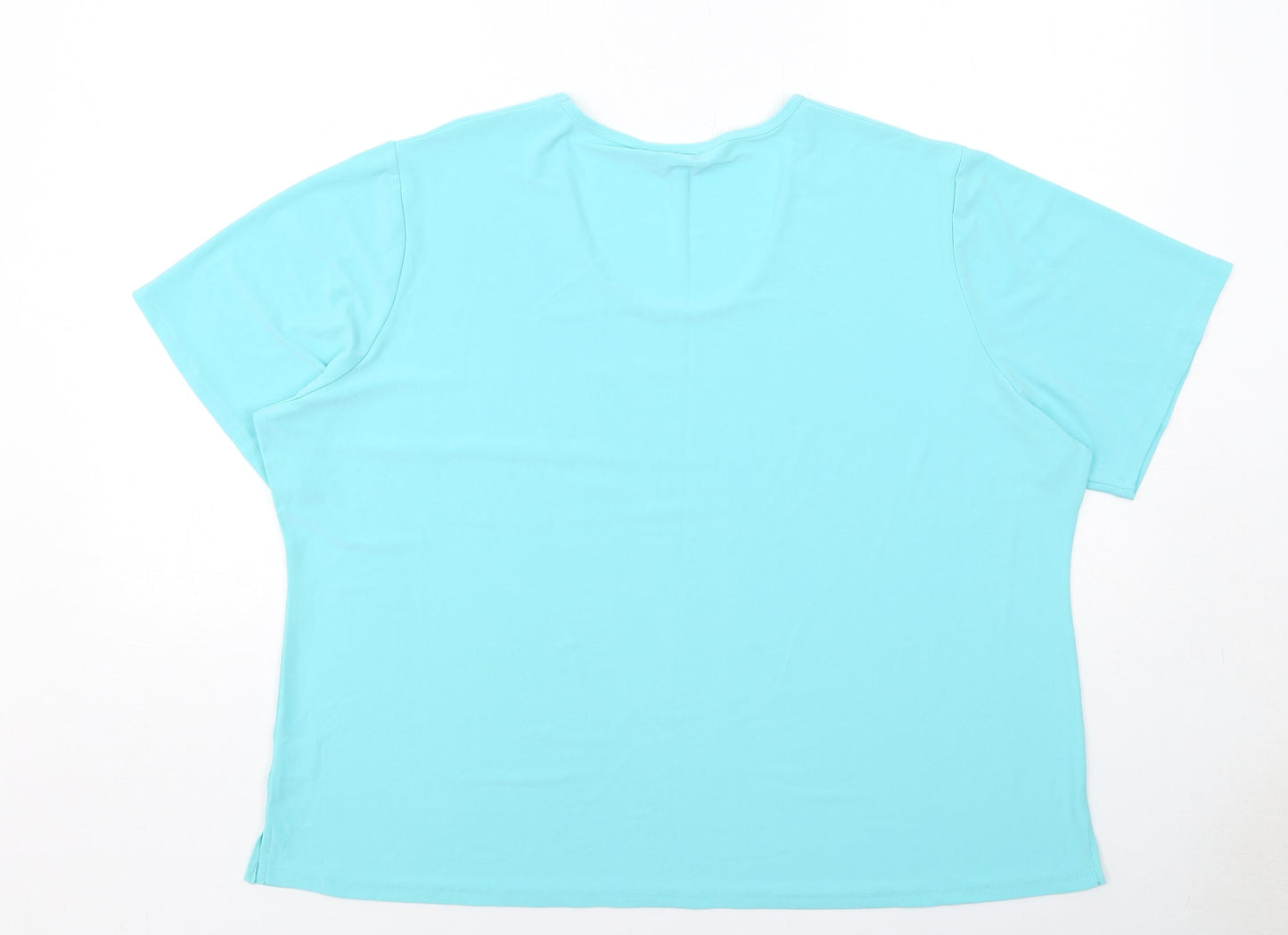 Womens UK Size 26 Michele Hope Blue Basic T-Shirt