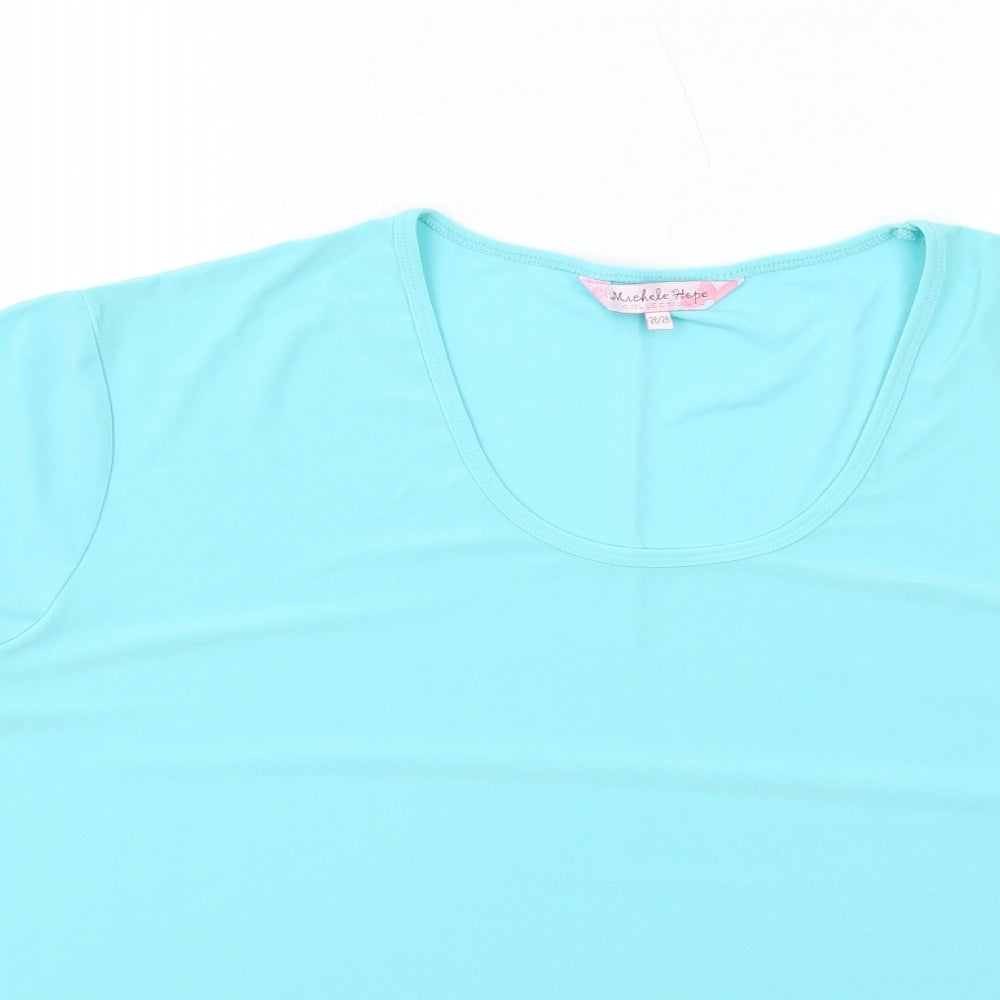 Womens UK Size 26 Michele Hope Blue Basic T-Shirt