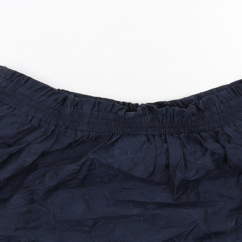 Jack Wills Womens Blue Cotton Basic Blouse Size 10 Boat Neck