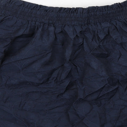 Jack Wills Womens Blue Cotton Basic Blouse Size 10 Boat Neck