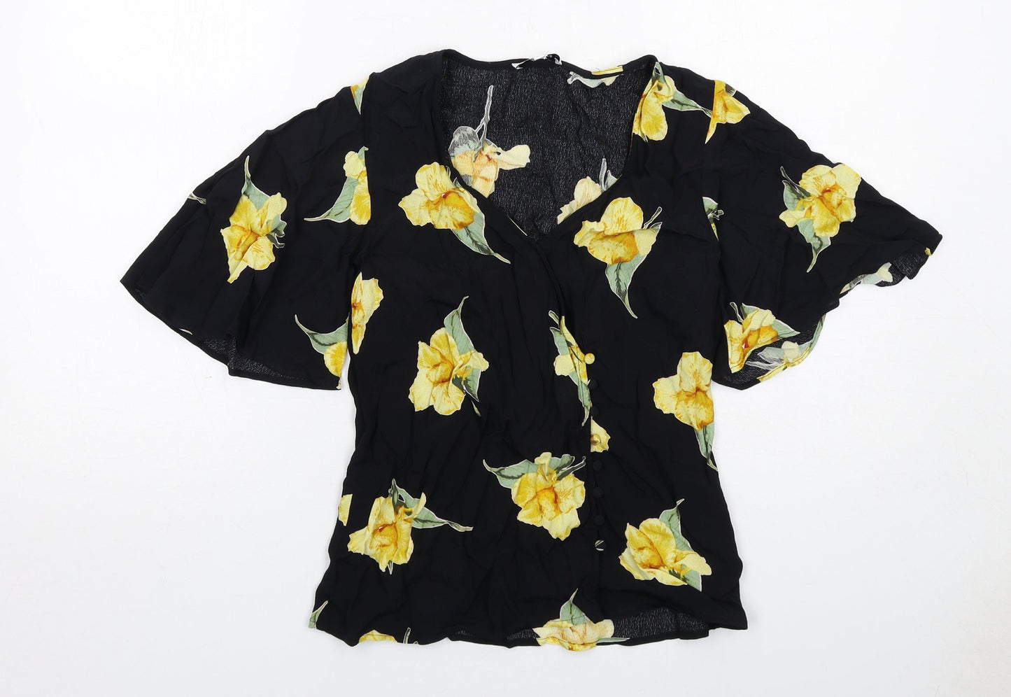 Womens UK Size 6 Warehouse Black Basic Blouse
