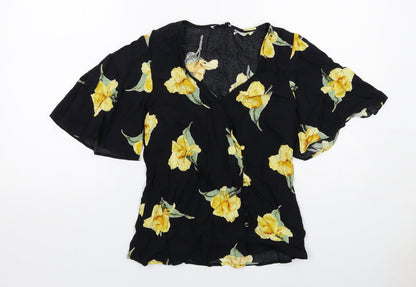 Womens UK Size 6 Warehouse Black Basic Blouse