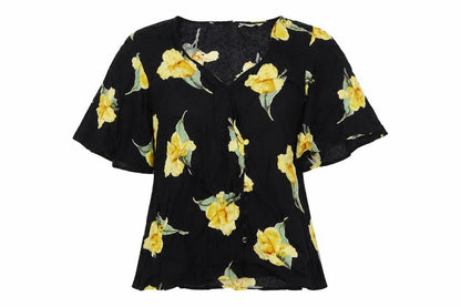 Womens UK Size 6 Warehouse Black Basic Blouse