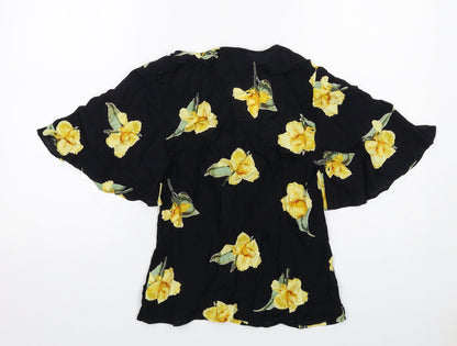 Womens UK Size 6 Warehouse Black Basic Blouse