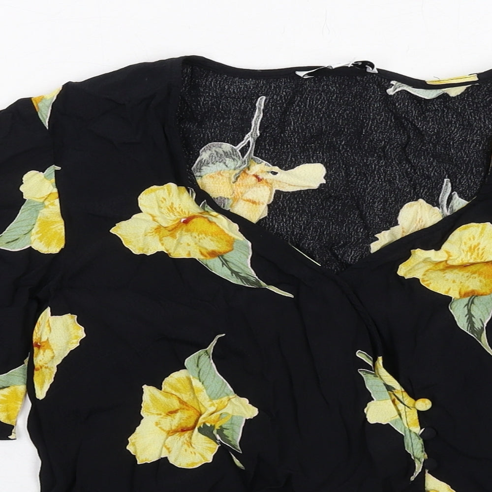 Womens UK Size 6 Warehouse Black Basic Blouse