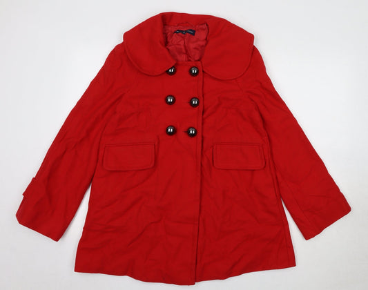 French Connection Womens Red Jacket Size 8 Button