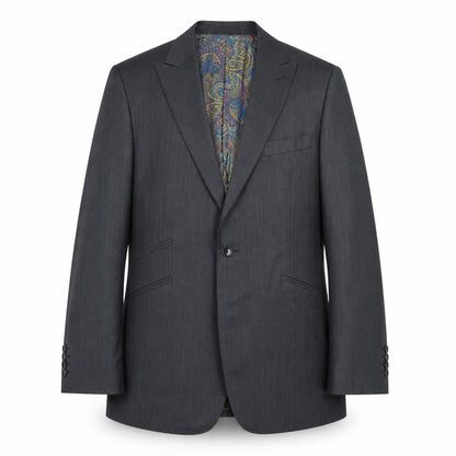 Pamoni Mens Grey Polyester Jacket Suit Jacket Size 40 Regular
