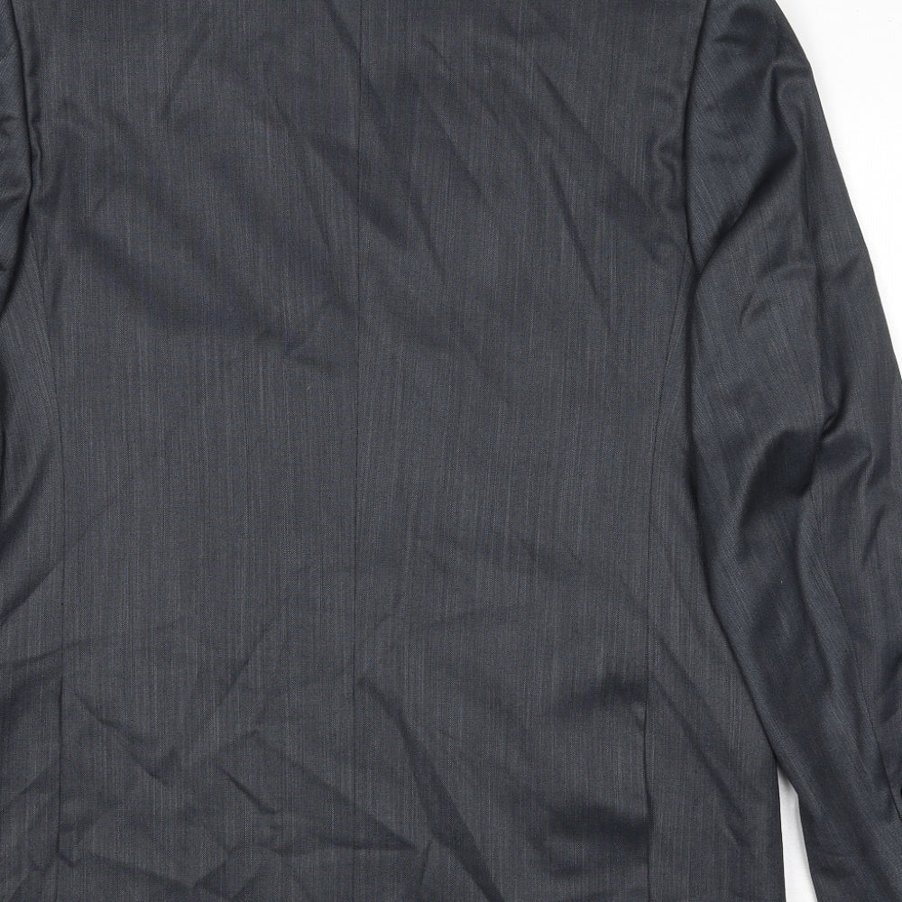 Pamoni Mens Grey Polyester Jacket Suit Jacket Size 40 Regular