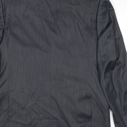 Pamoni Mens Grey Polyester Jacket Suit Jacket Size 40 Regular