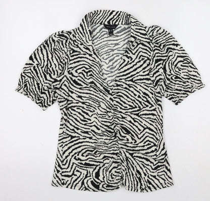Womens UK Size 10 New Look Black Basic Blouse