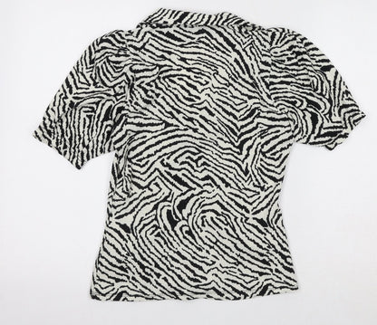 Womens UK Size 10 New Look Black Basic Blouse