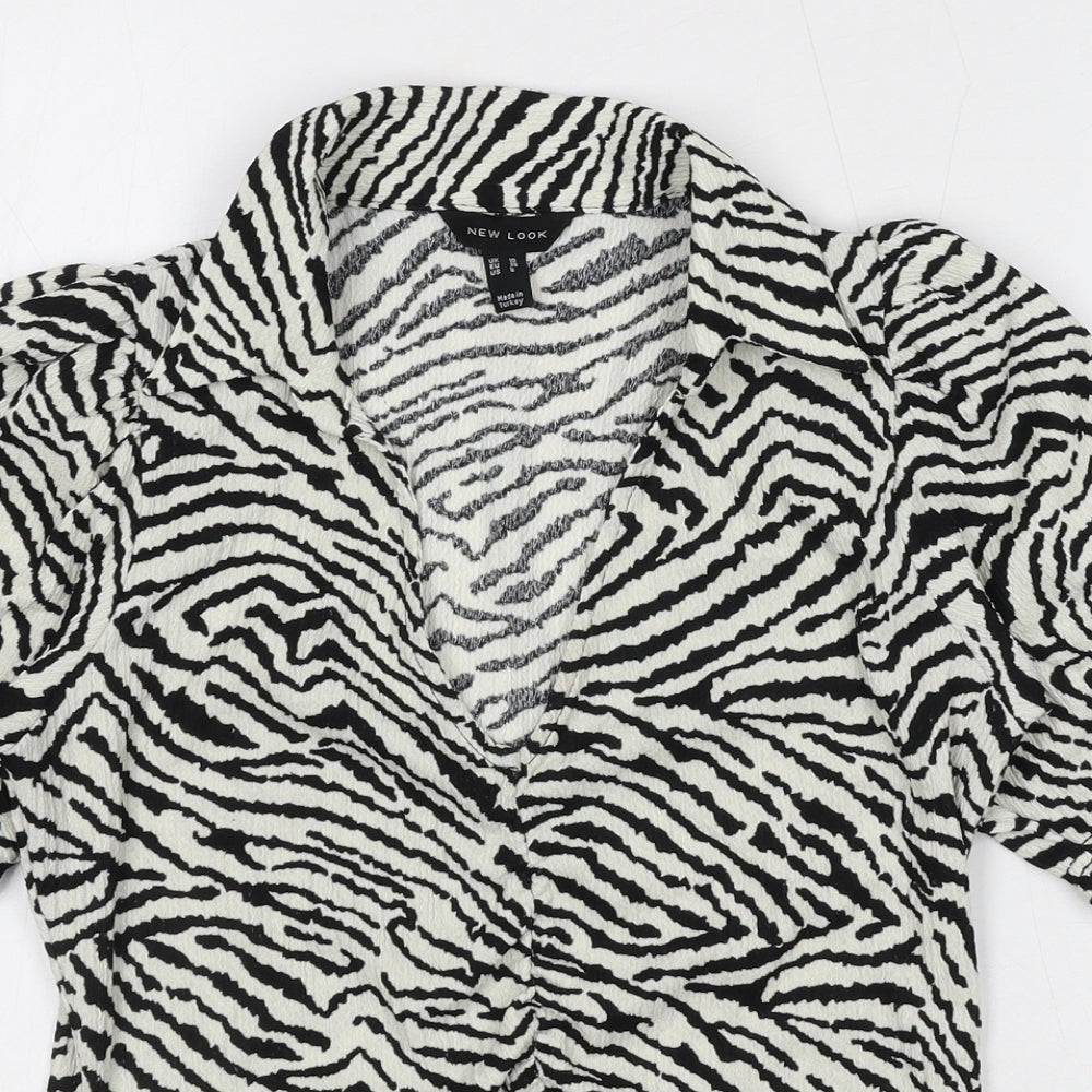 Womens UK Size 10 New Look Black Basic Blouse