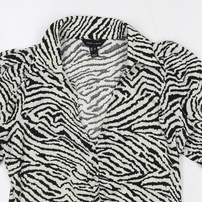 Womens UK Size 10 New Look Black Basic Blouse