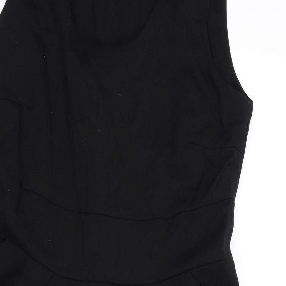 Soaked in Luxury Womens Black Polyester Shift Size M Round Neck Zip