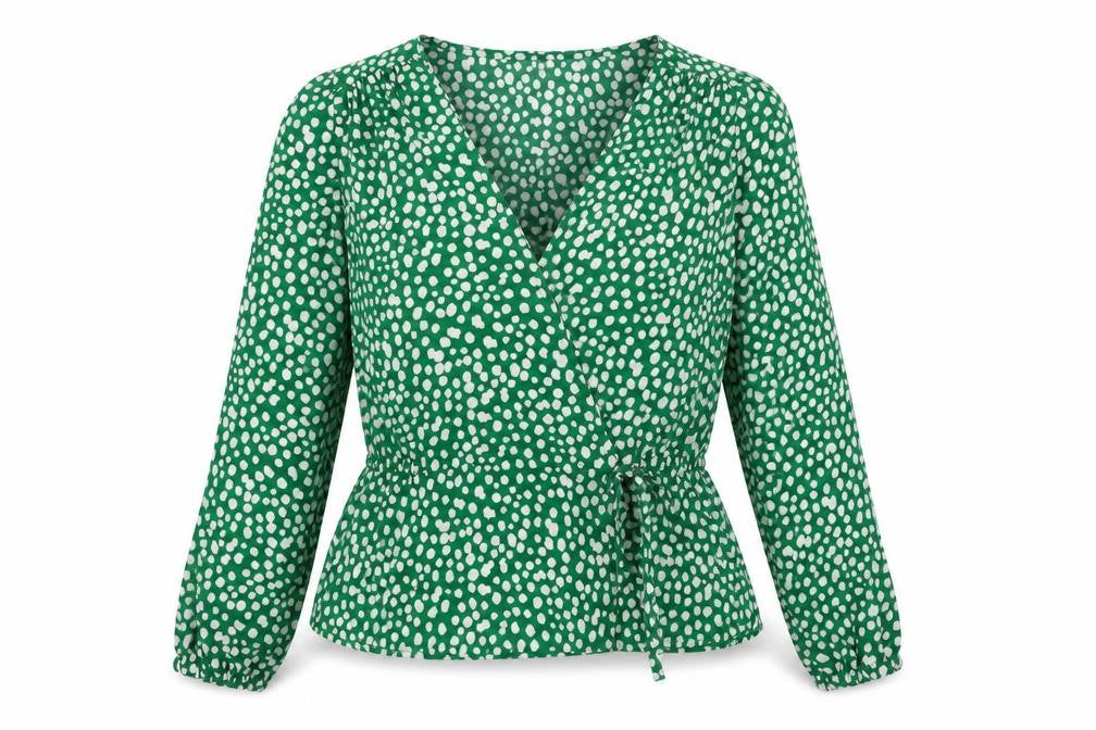 Womens UK Size XS Monki Green Basic Blouse