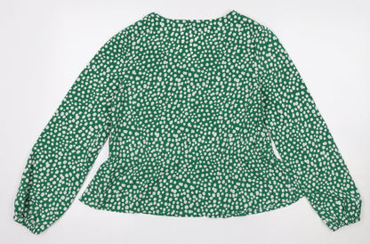 Womens UK Size XS Monki Green Basic Blouse