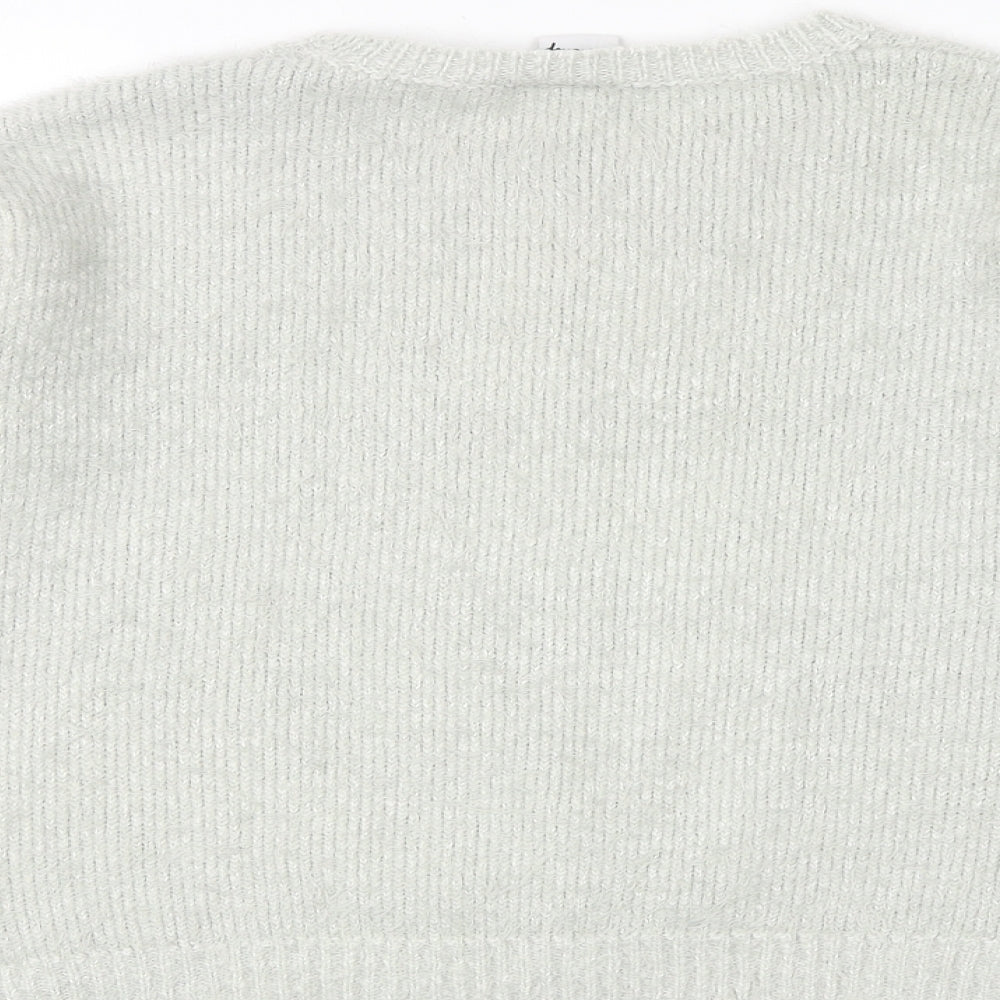 Mickey and Friends Womens Grey Round Neck Acrylic Pullover Jumper Size XS - Mickey Mouse