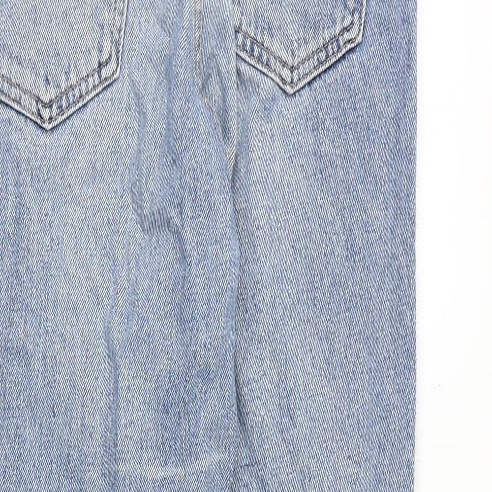 Topshop Womens Blue Cotton Skinny Jeans Size 25 in Regular Zip