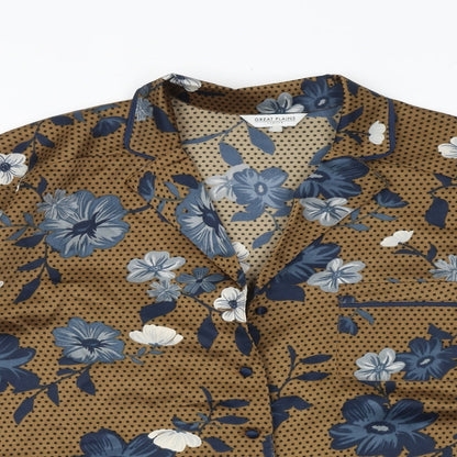 Womens UK Size S Great Plains Brown Basic Button-Up
