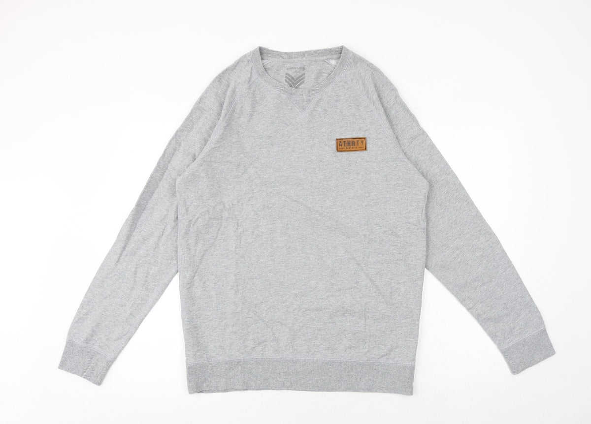 Authentic Authority Clothing Mens Grey Polyester Pullover Sweatshirt Size M