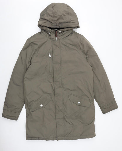 Autograph Womens Brown Overcoat Coat Size M Zip