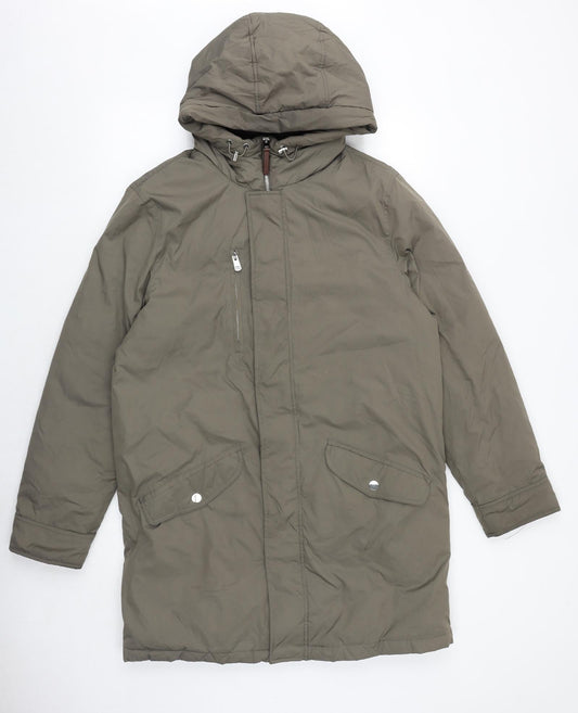 Autograph Womens Brown Overcoat Coat Size M Zip