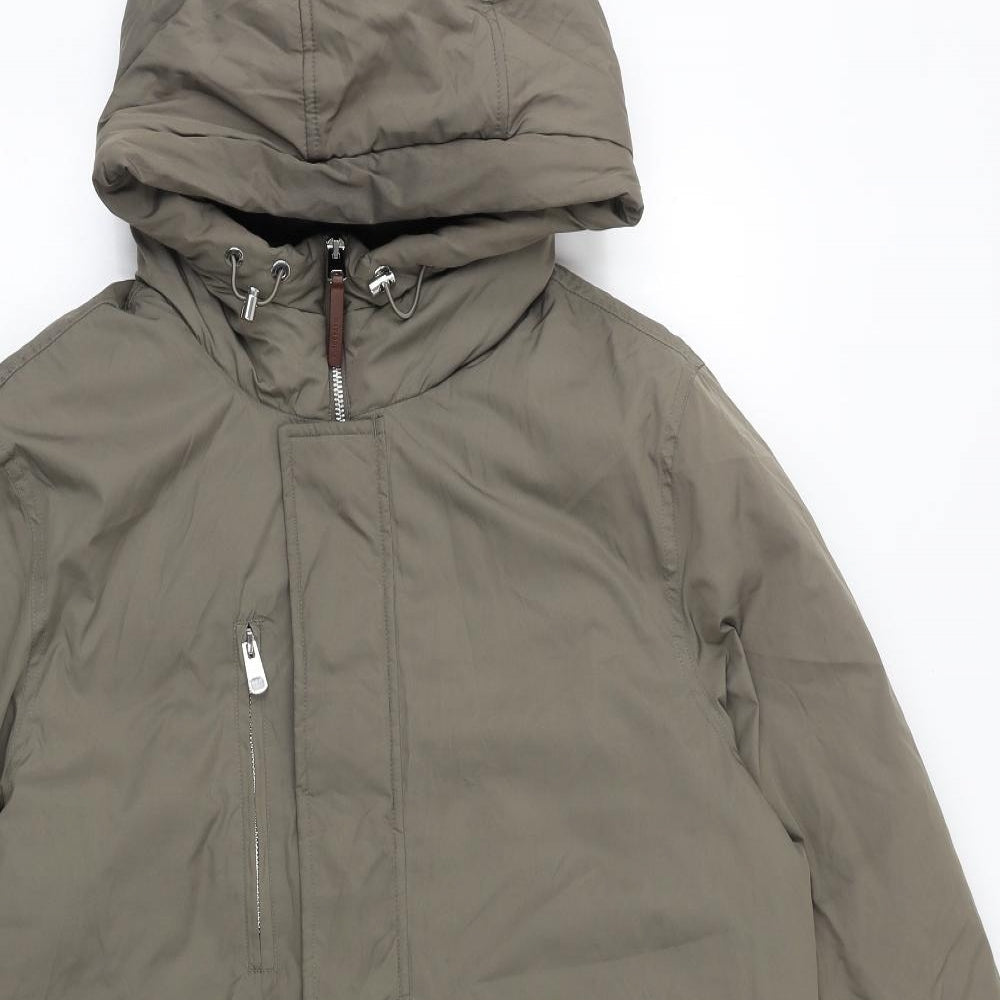 Autograph Womens Brown Overcoat Coat Size M Zip