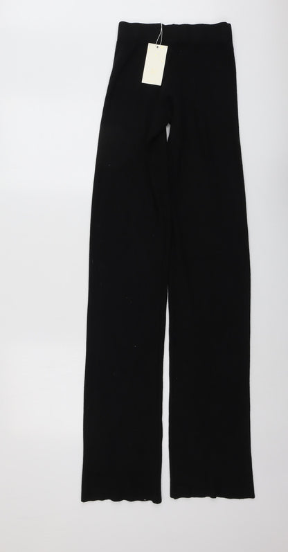 JCL Womens Black Viscose Jogger Trousers Size 23 in L38 in Regular