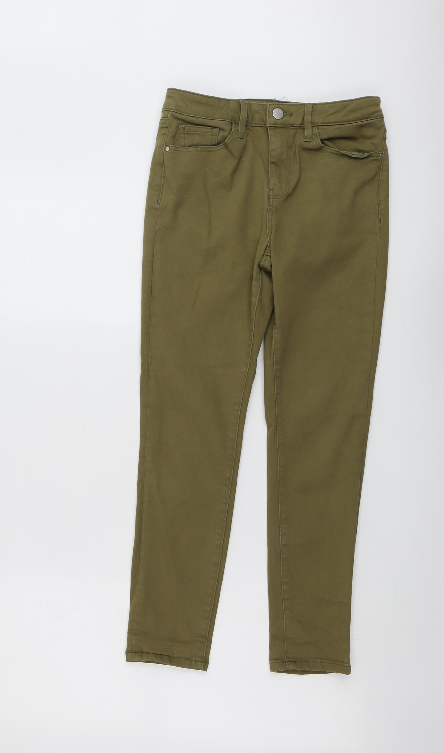 Womens UK Size 10 Warehouse Regular Fit Skinny Green Jeans