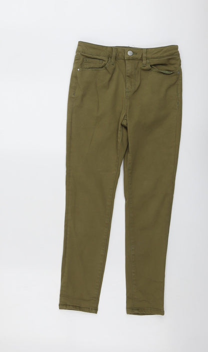 Womens UK Size 10 Warehouse Regular Fit Skinny Green Jeans