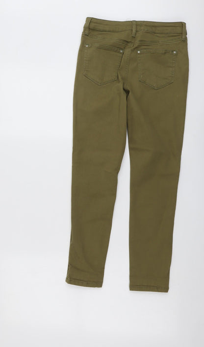 Womens UK Size 10 Warehouse Regular Fit Skinny Green Jeans