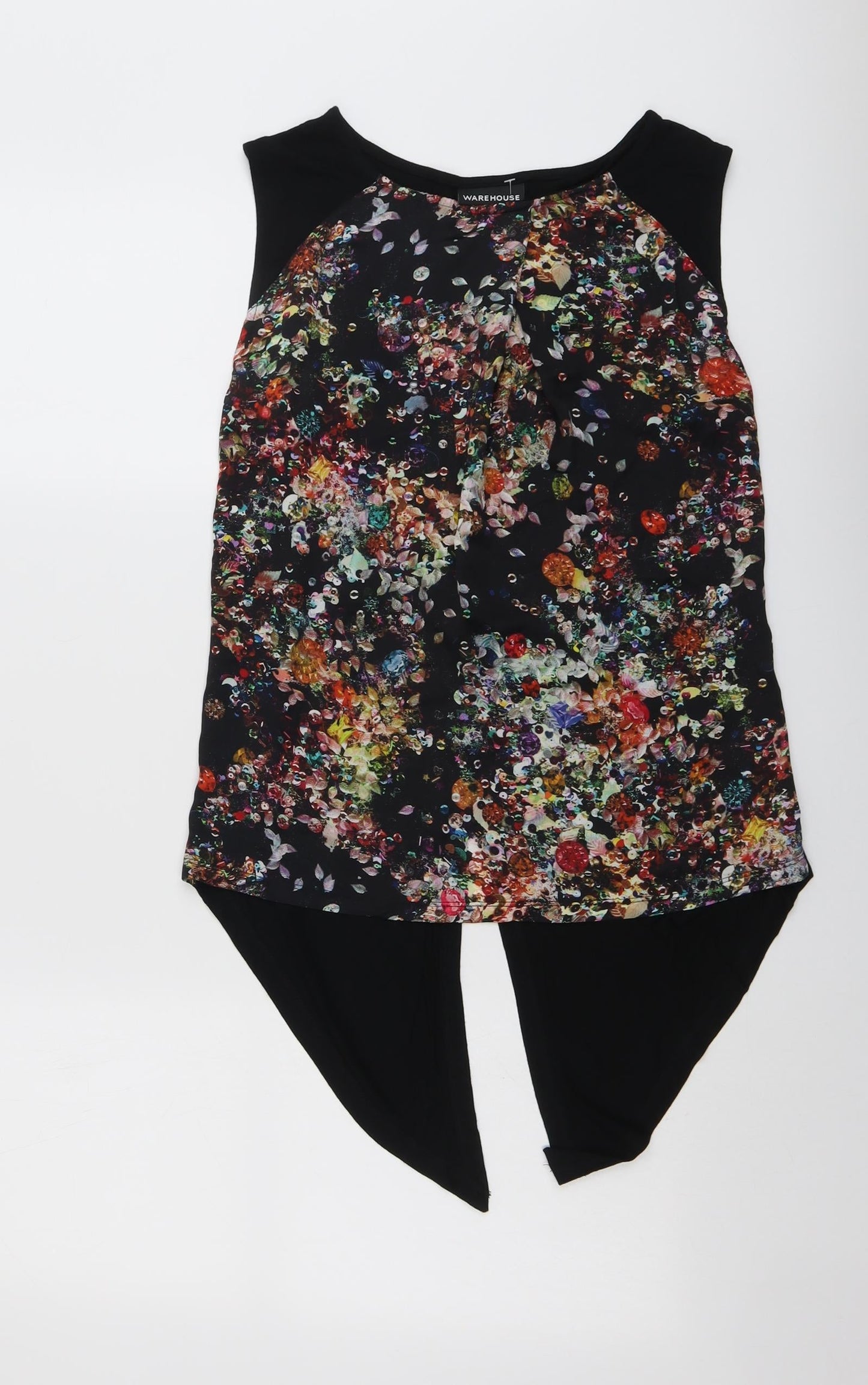 Womens UK Size 10 Warehouse Black Basic Blouse