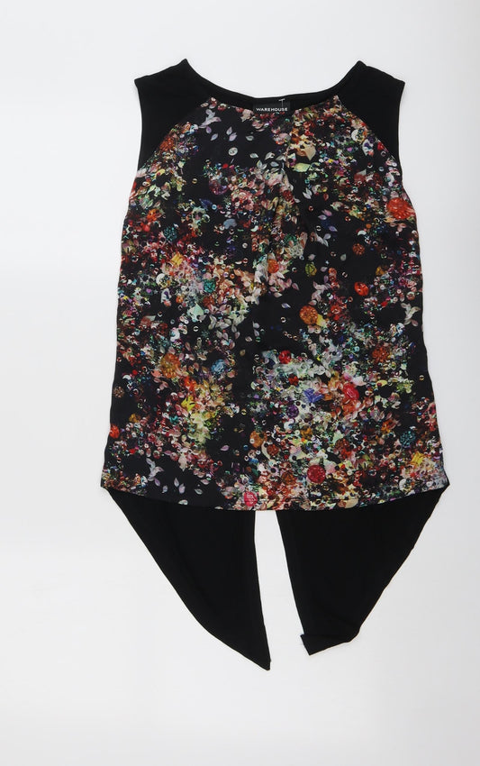 Womens UK Size 10 Warehouse Black Basic Blouse