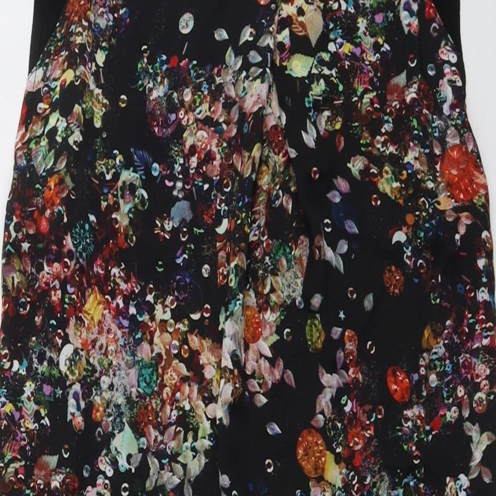Womens UK Size 10 Warehouse Black Basic Blouse