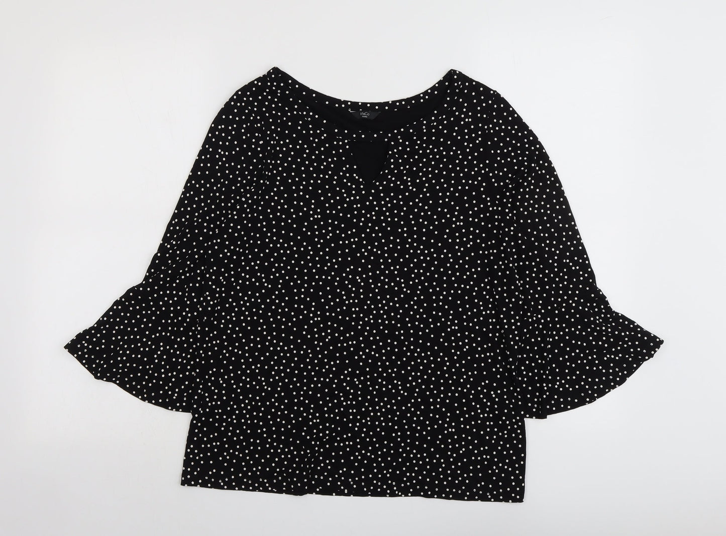 Womens UK Size 12 M&Co Black Basic Blouse